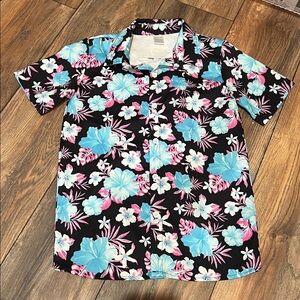 Tropical Floral Kids Button Down Shirt
